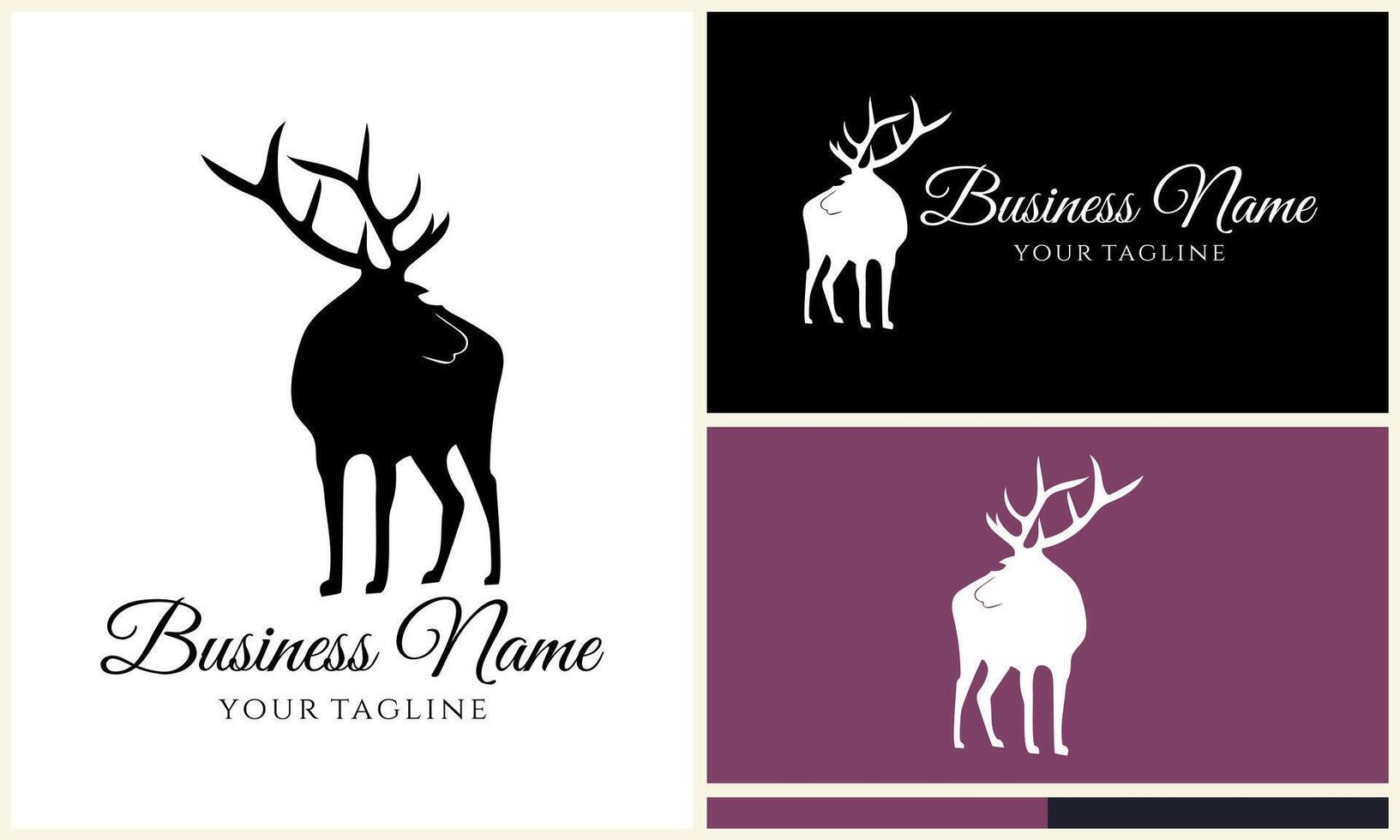 silhouette vector deer logo template