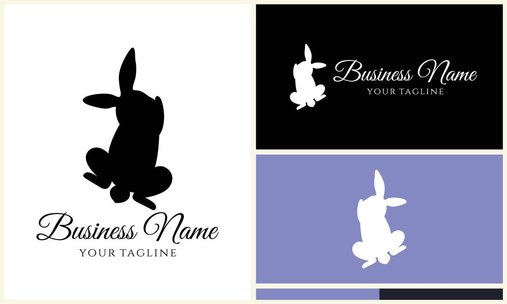 silhouette vector rabbit logo template