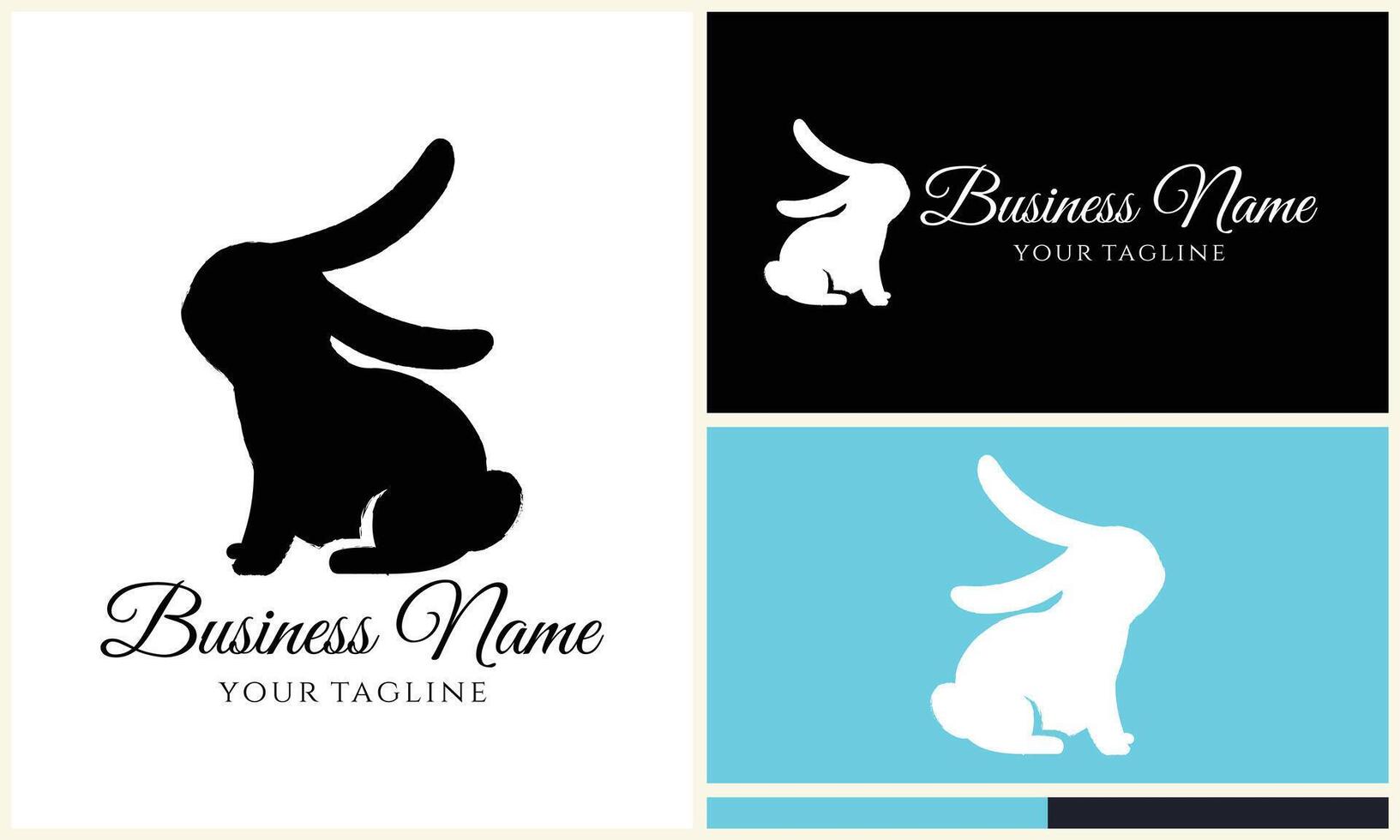 silhouette vector rabbit logo template