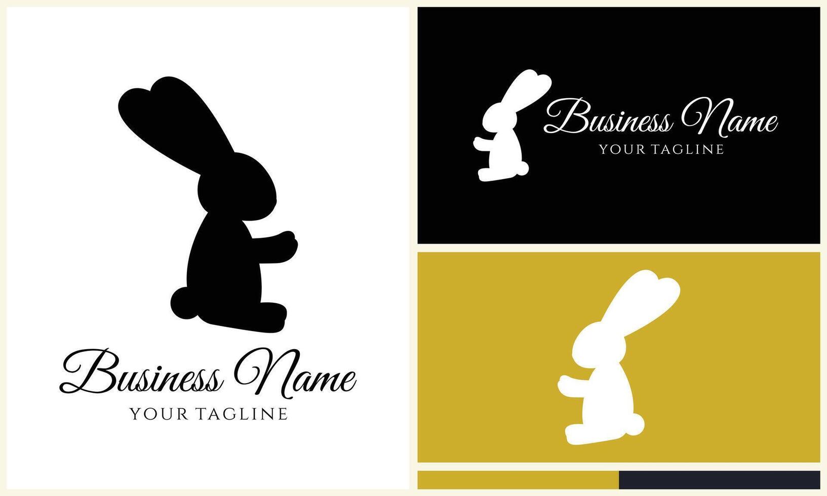 silhouette vector rabbit logo template