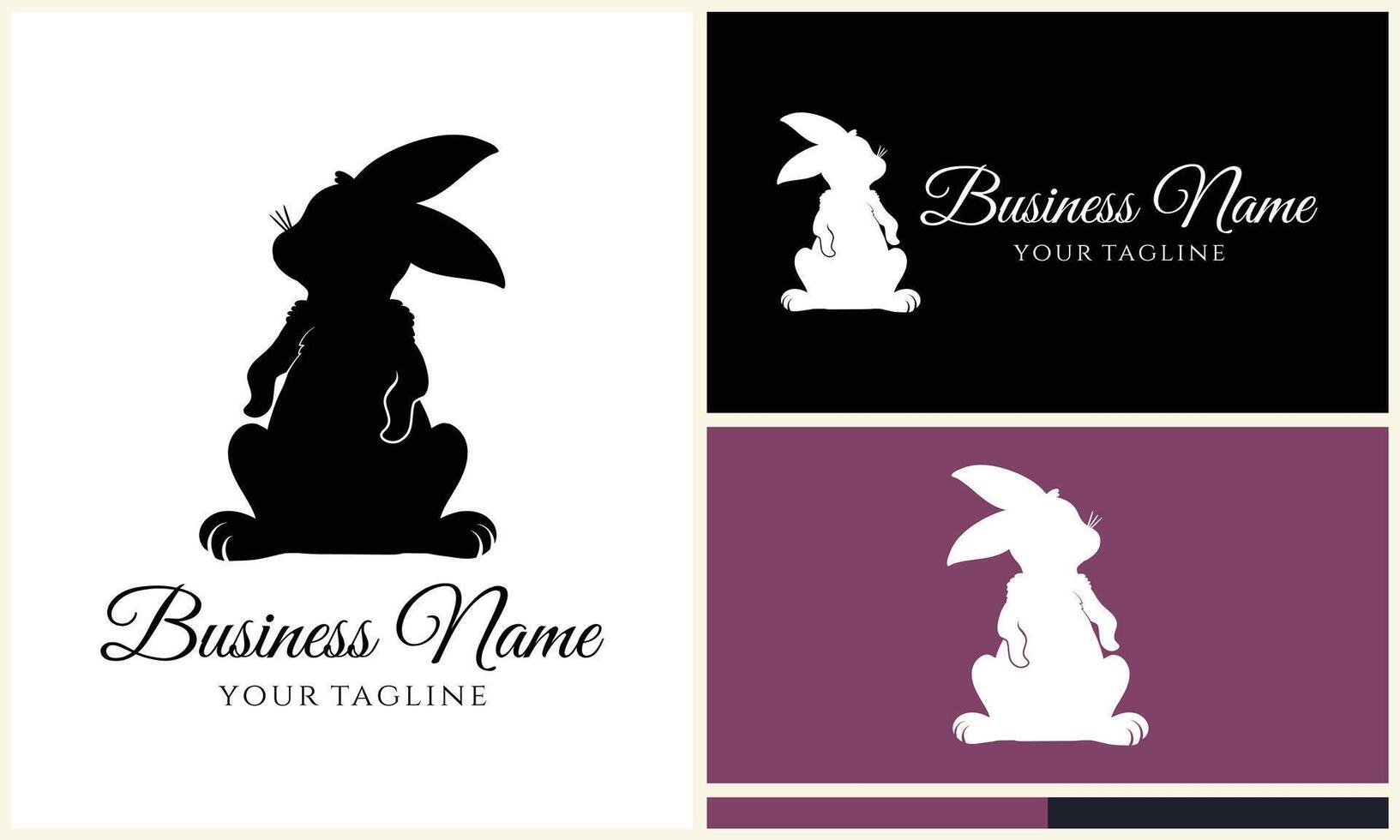 silhouette vector rabbit logo template