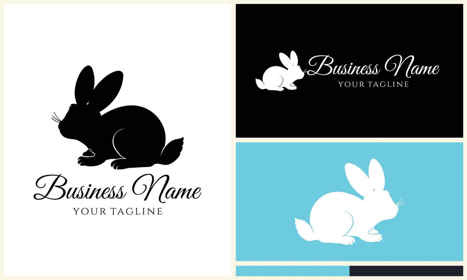 silhouette vector rabbit logo template