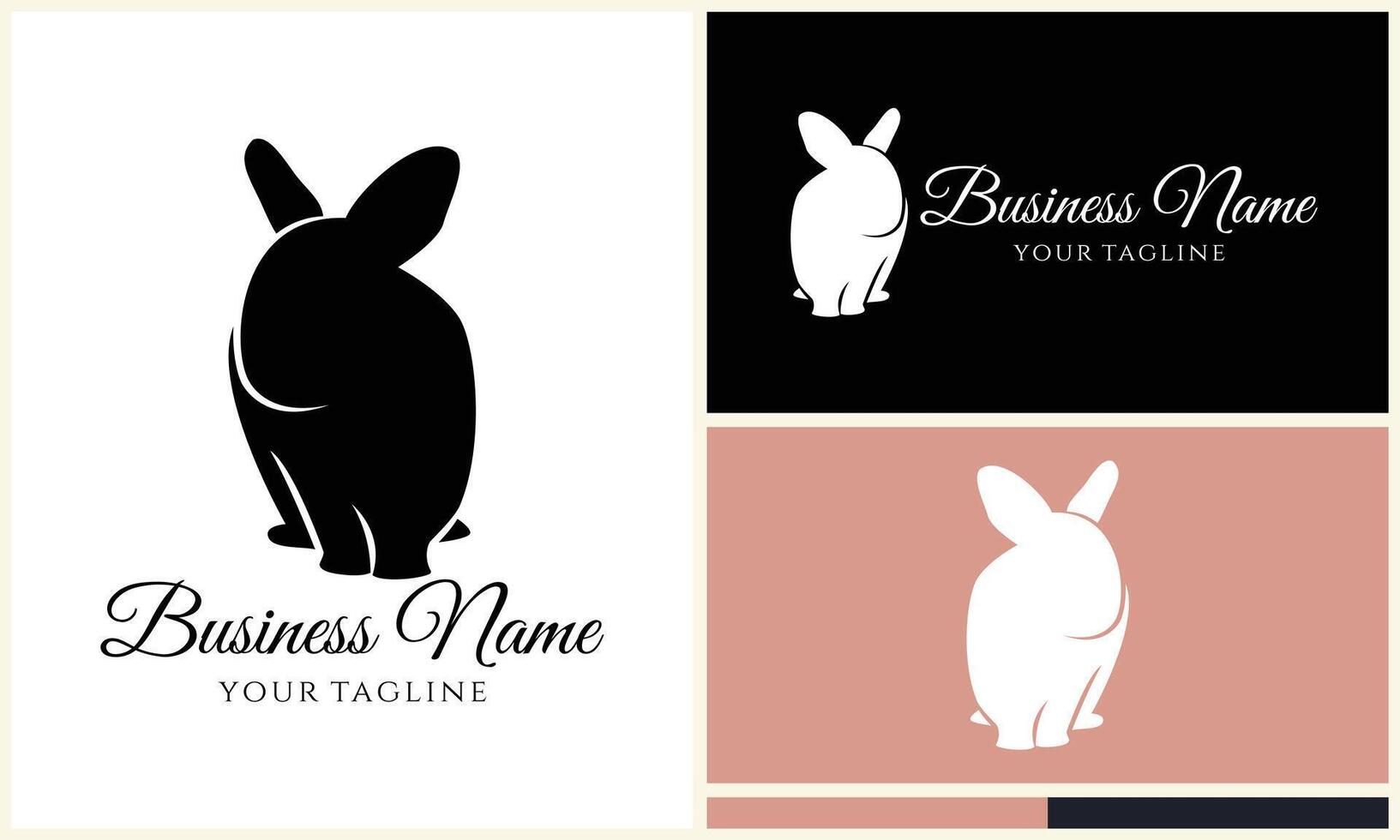 silhouette vector rabbit logo template