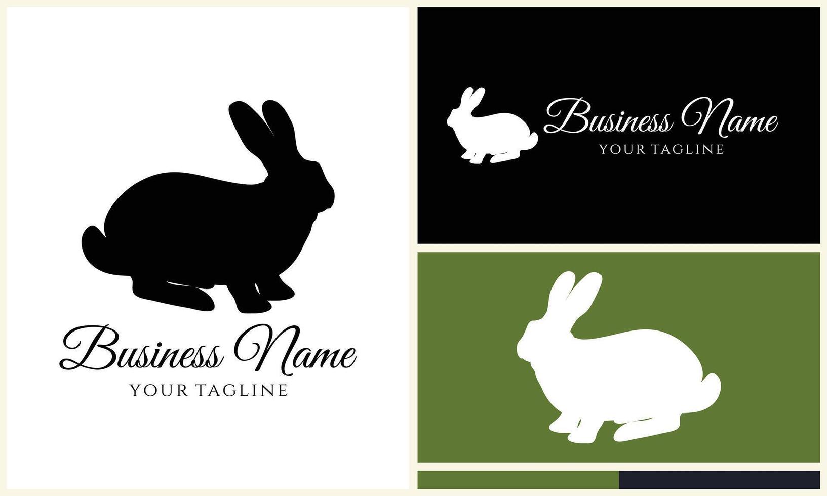 silhouette vector rabbit logo template