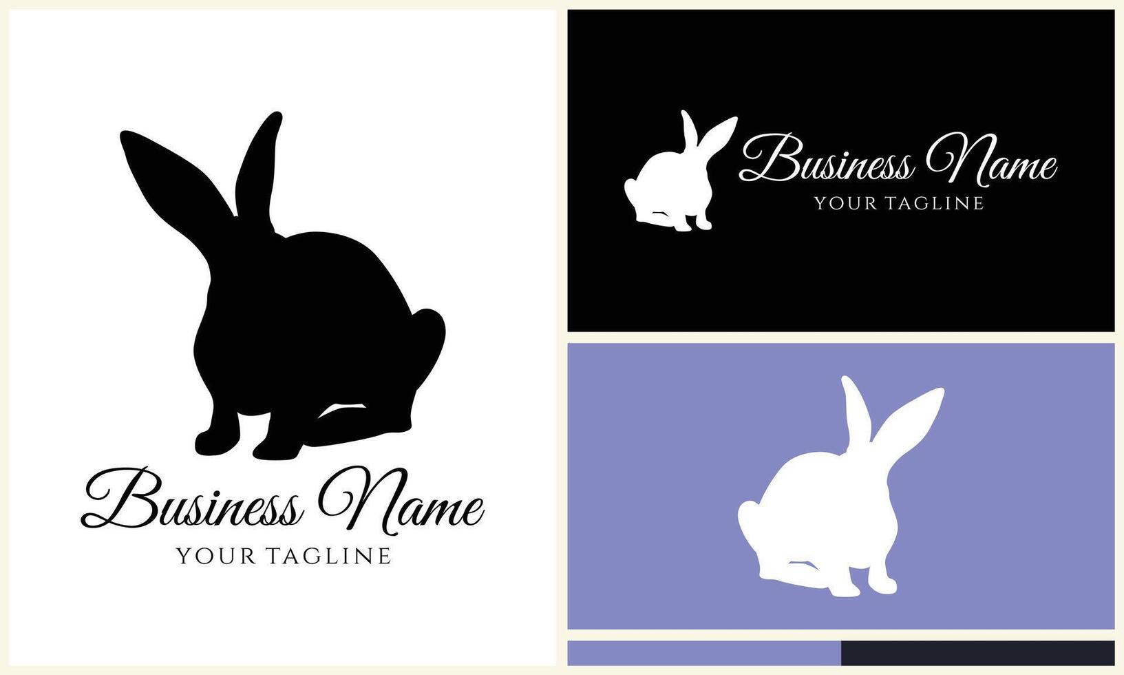 silhouette vector rabbit logo template