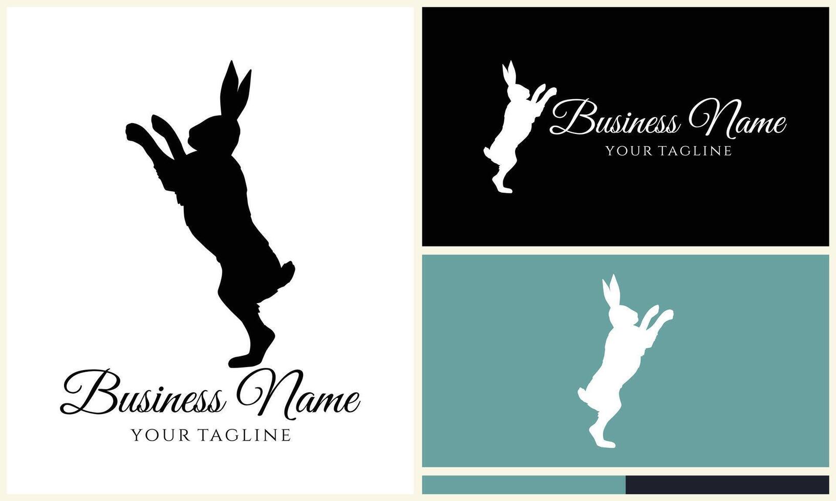 silhouette vector rabbit logo template