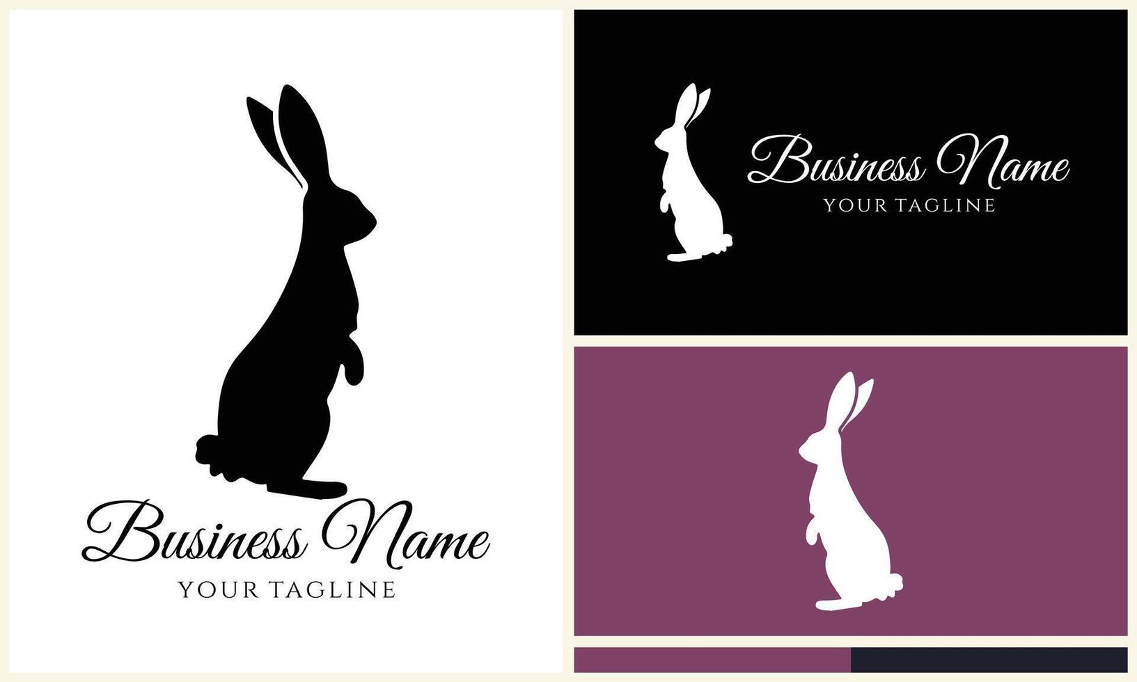 silhouette vector rabbit logo template