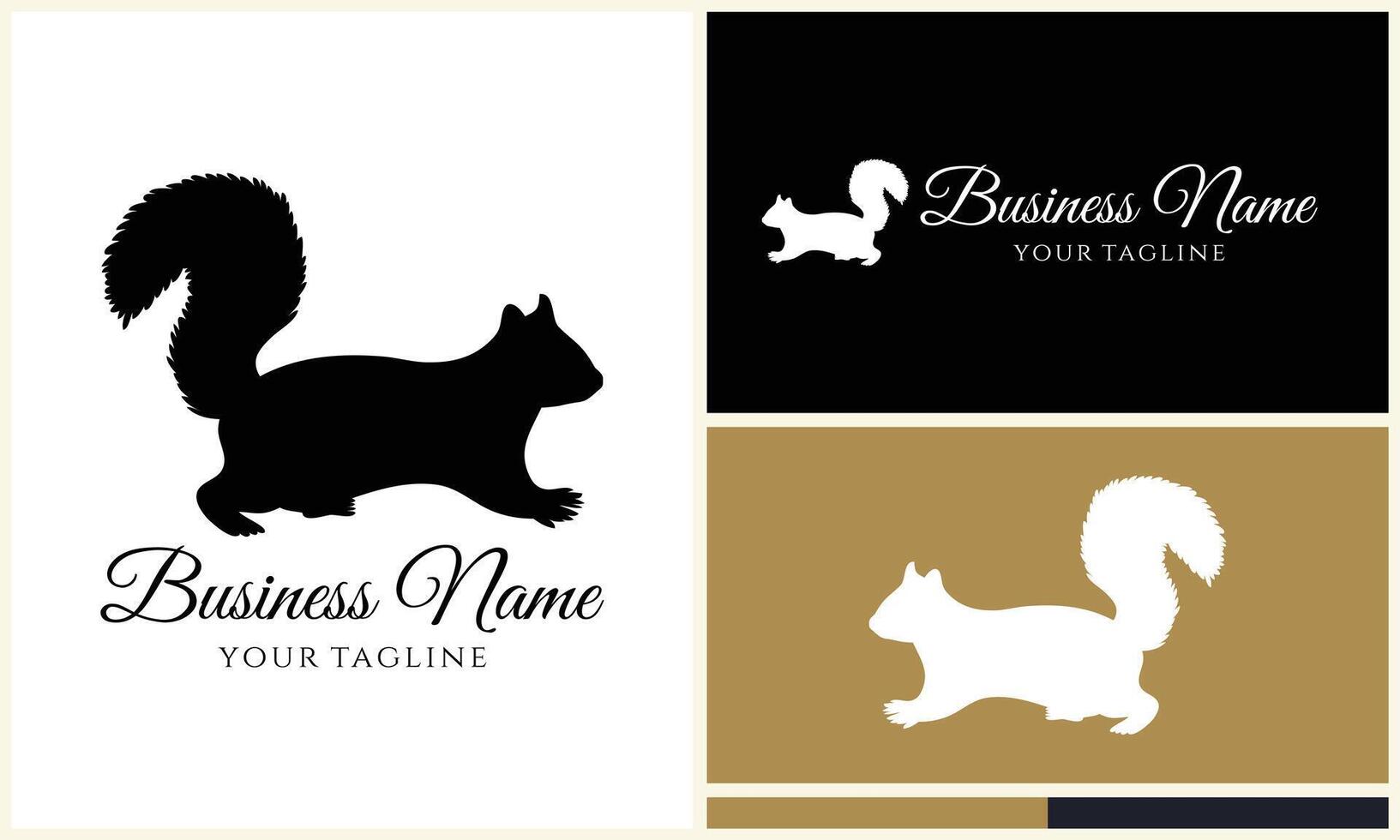 silhouette squirrel vector logo template