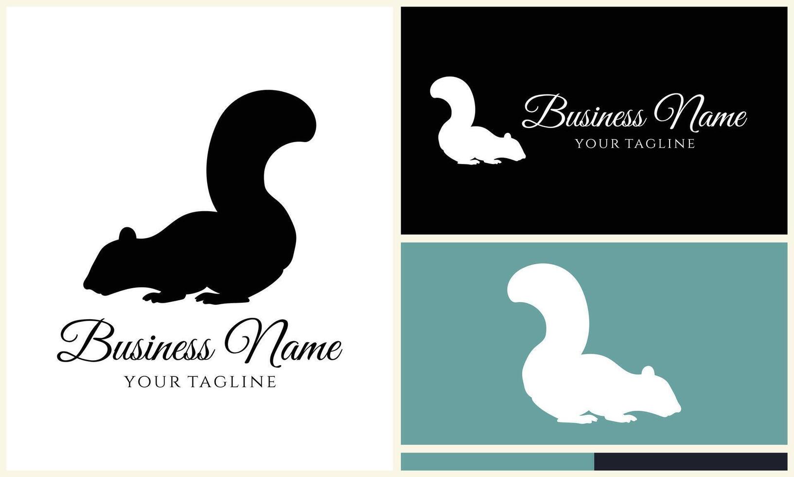 silhouette squirrel vector logo template