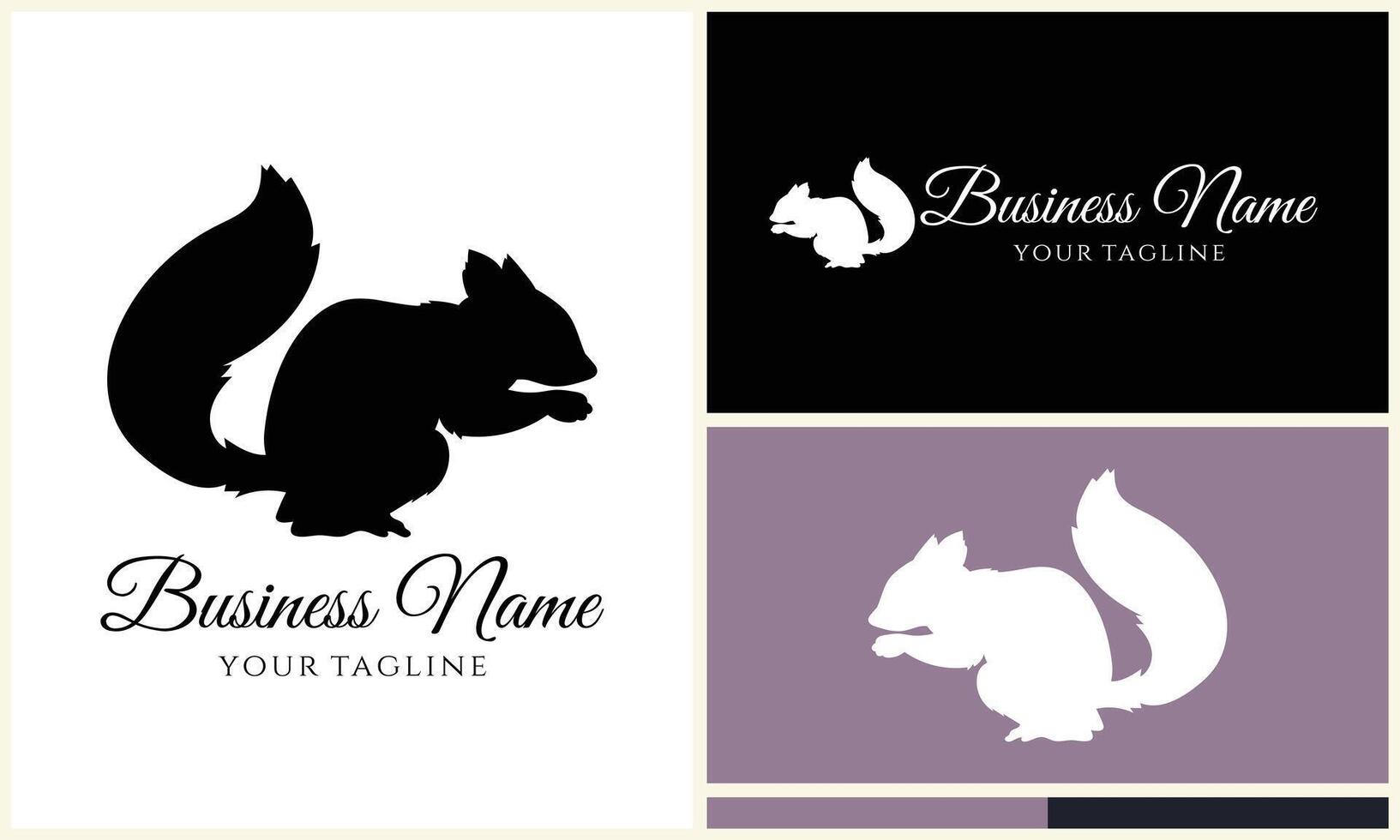 silhouette squirrel vector logo template