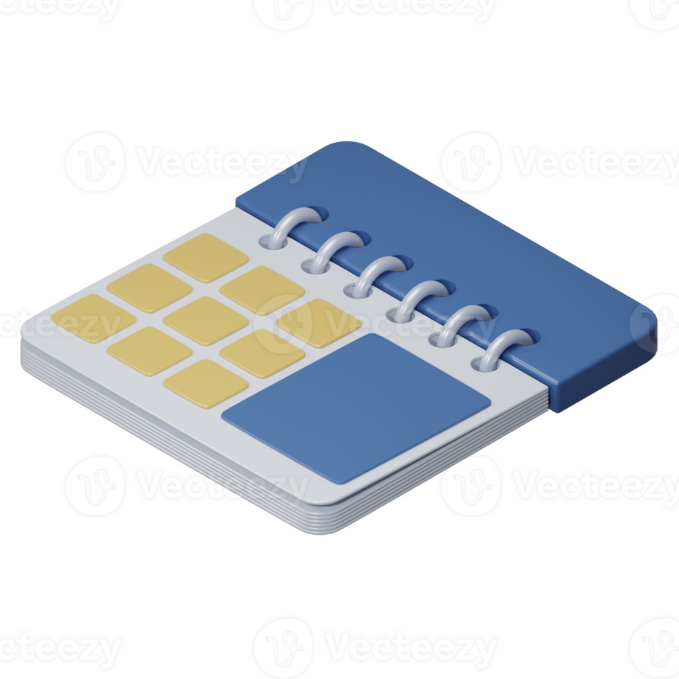 3d weergegeven kalender illustratie Aan geïsoleerd achtergrond png