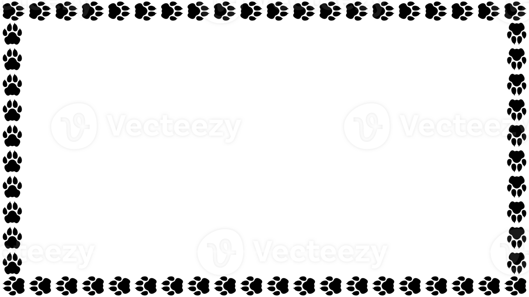 Lion paw print frame border 37911882 PNG