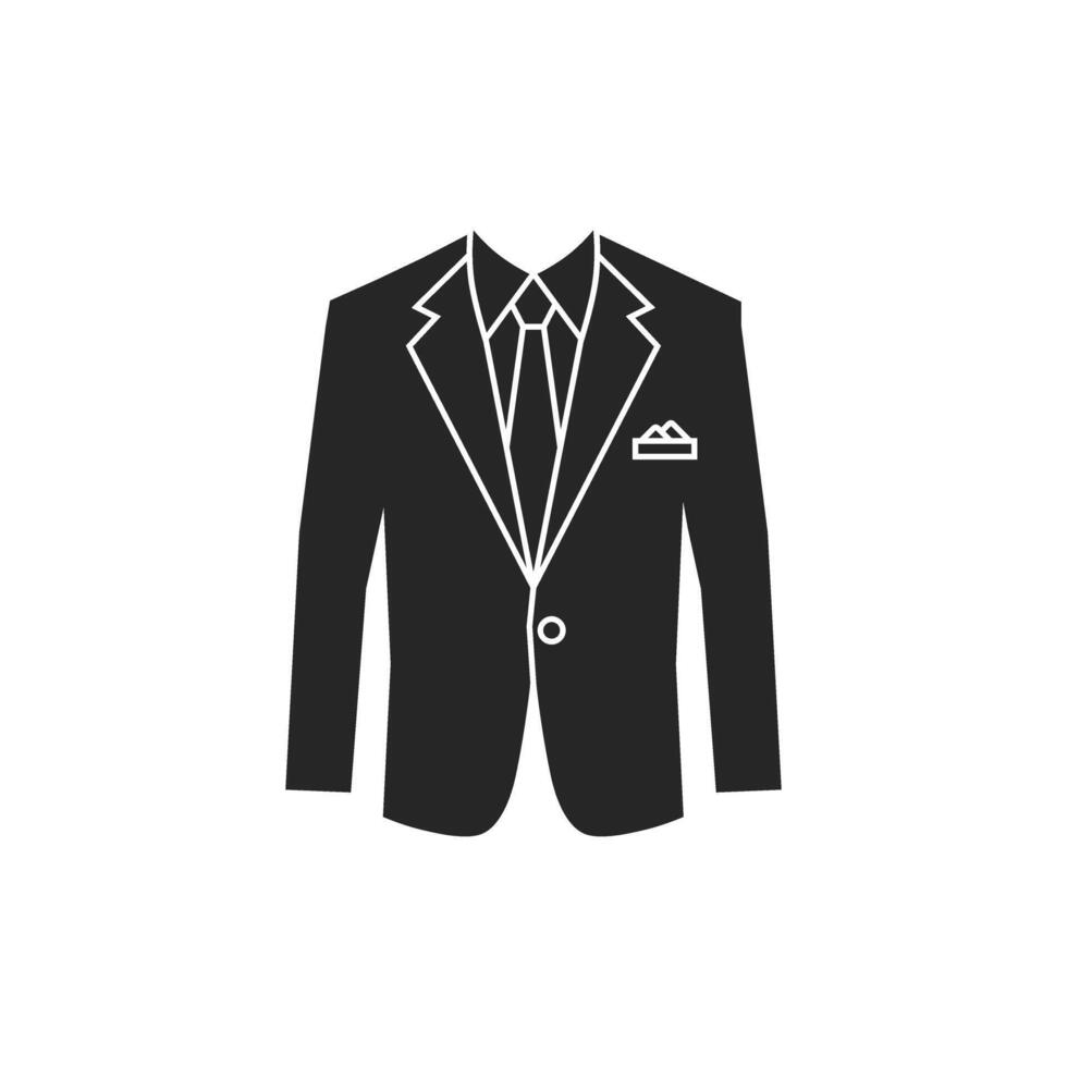 Tuxedo icon vector. Dinner jacket illustration sign. Suit symbol or logo. vector