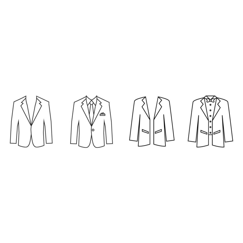 Tuxedo icon vector set. Dinner jacket illustration sign collection. Suit symbol or logo.