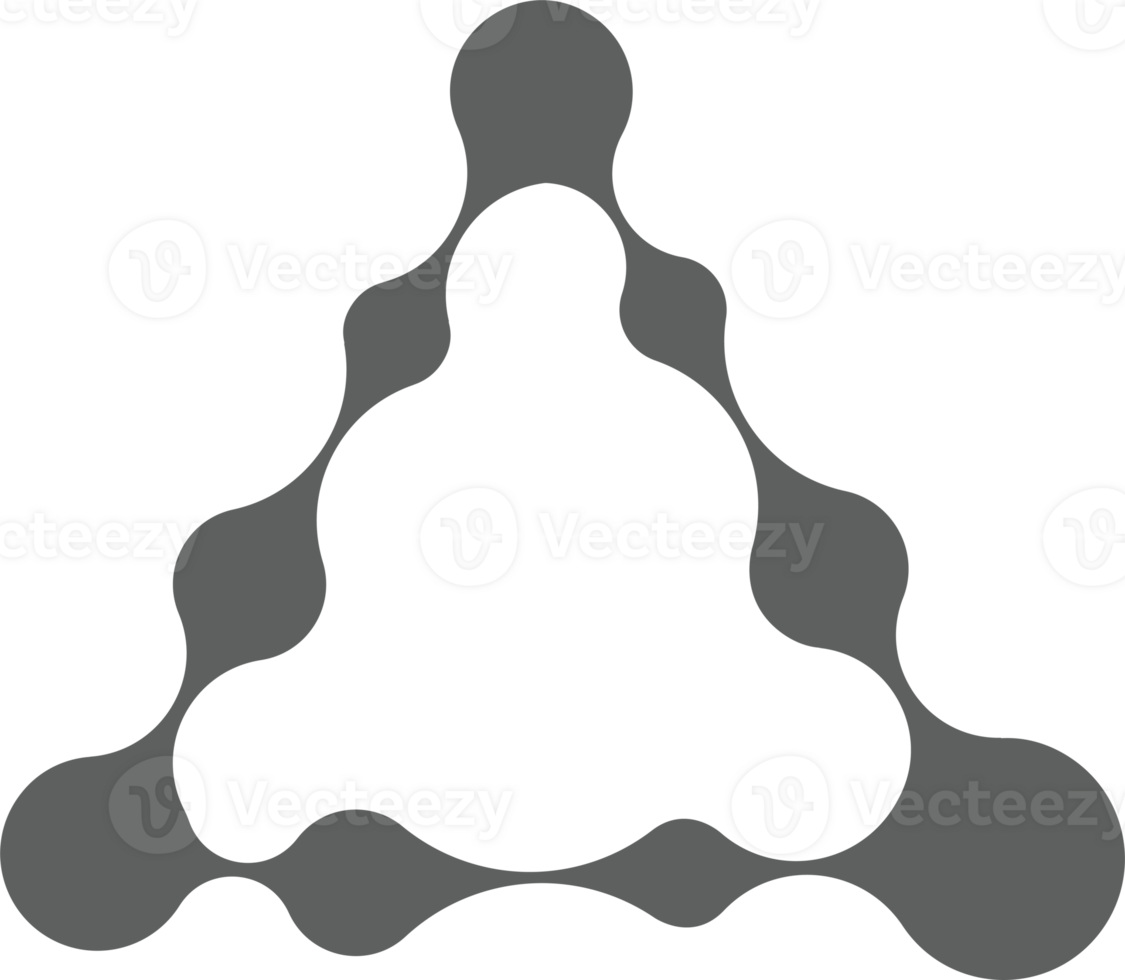 metaball ansluten plumpar former i mönster. förvandlats vätska symbol. cirkulär bollar i rutnät. abstrakt geometrisk organisk molekyl bubblor png