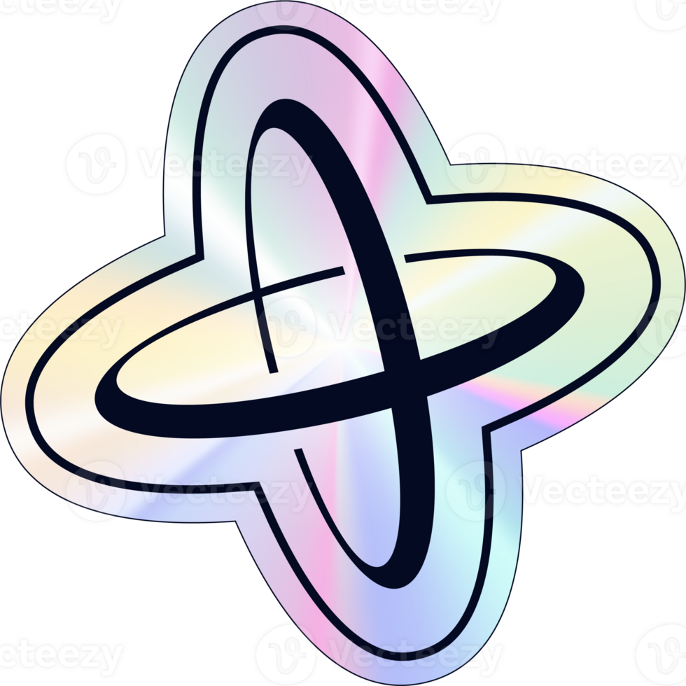 Y2k holographic orbits sticker png