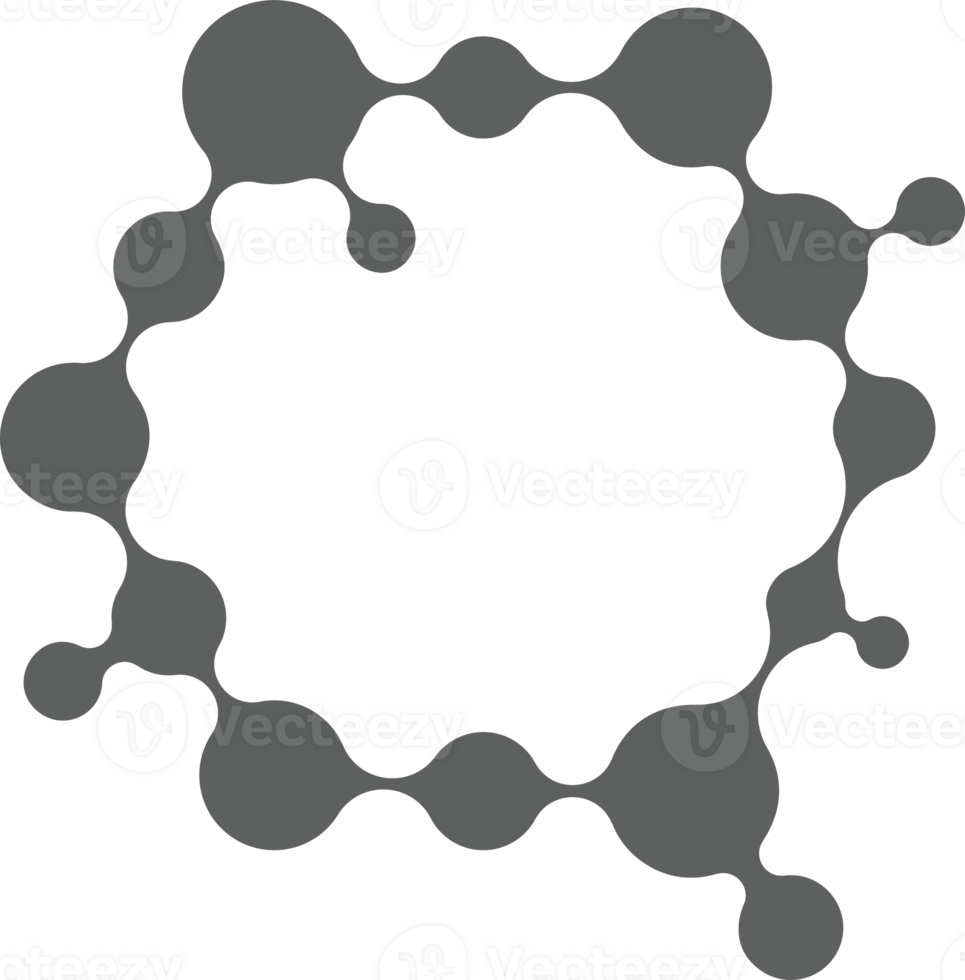 metaball ansluten plumpar former i mönster. förvandlats vätska symbol. cirkulär bollar i rutnät. abstrakt geometrisk organisk molekyl bubblor png