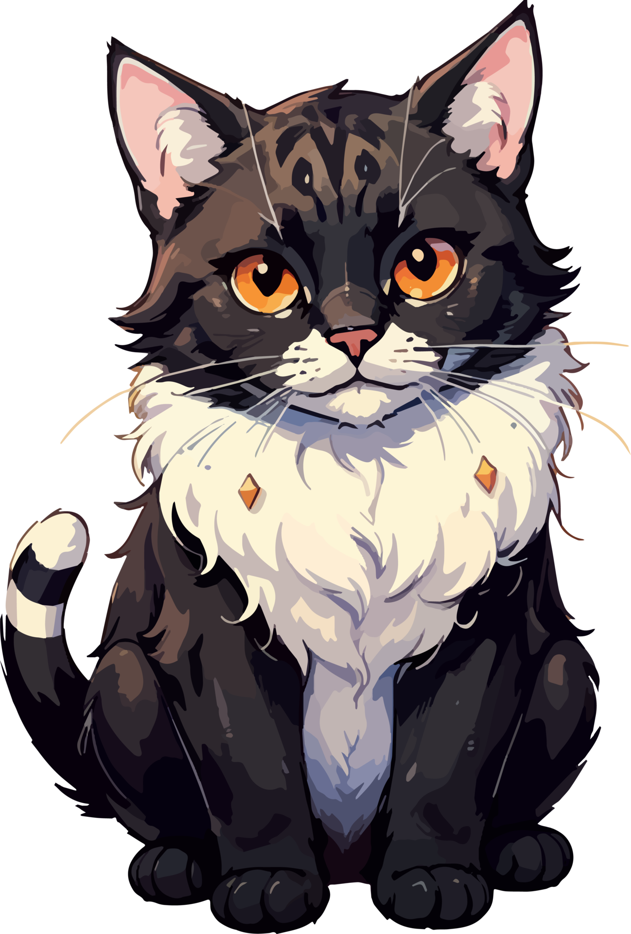 Ai Generated Black Cat With Orange Eyes Sticker 37912832 Png Ai Generated Black Cat With Orange Eyes Sticker 37912832 Png
