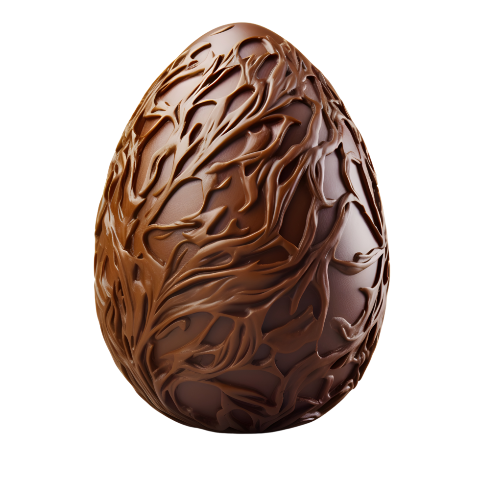 AI generated Chocolate easter egg isolated on a transparent background