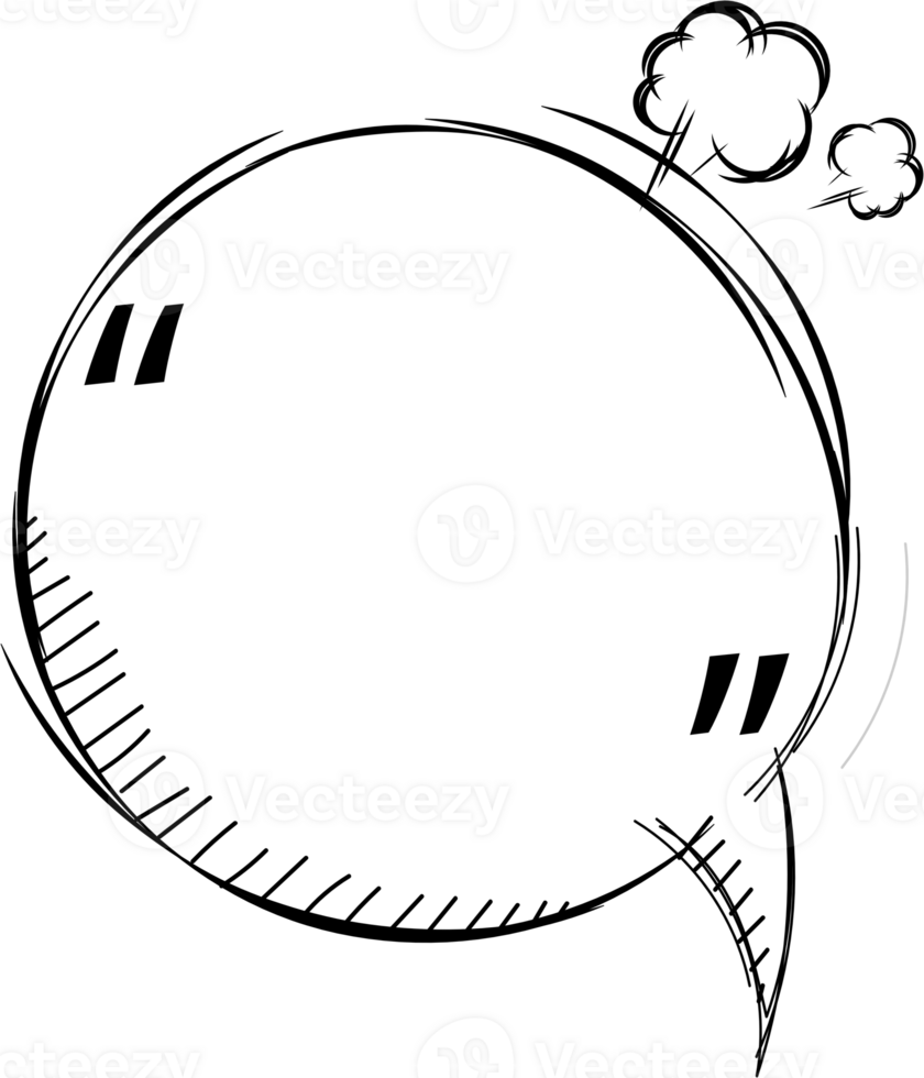 Black and white speech bubble balloon with quotation marks, icon sticker memo keyword planner text box banner, flat png transparent element design