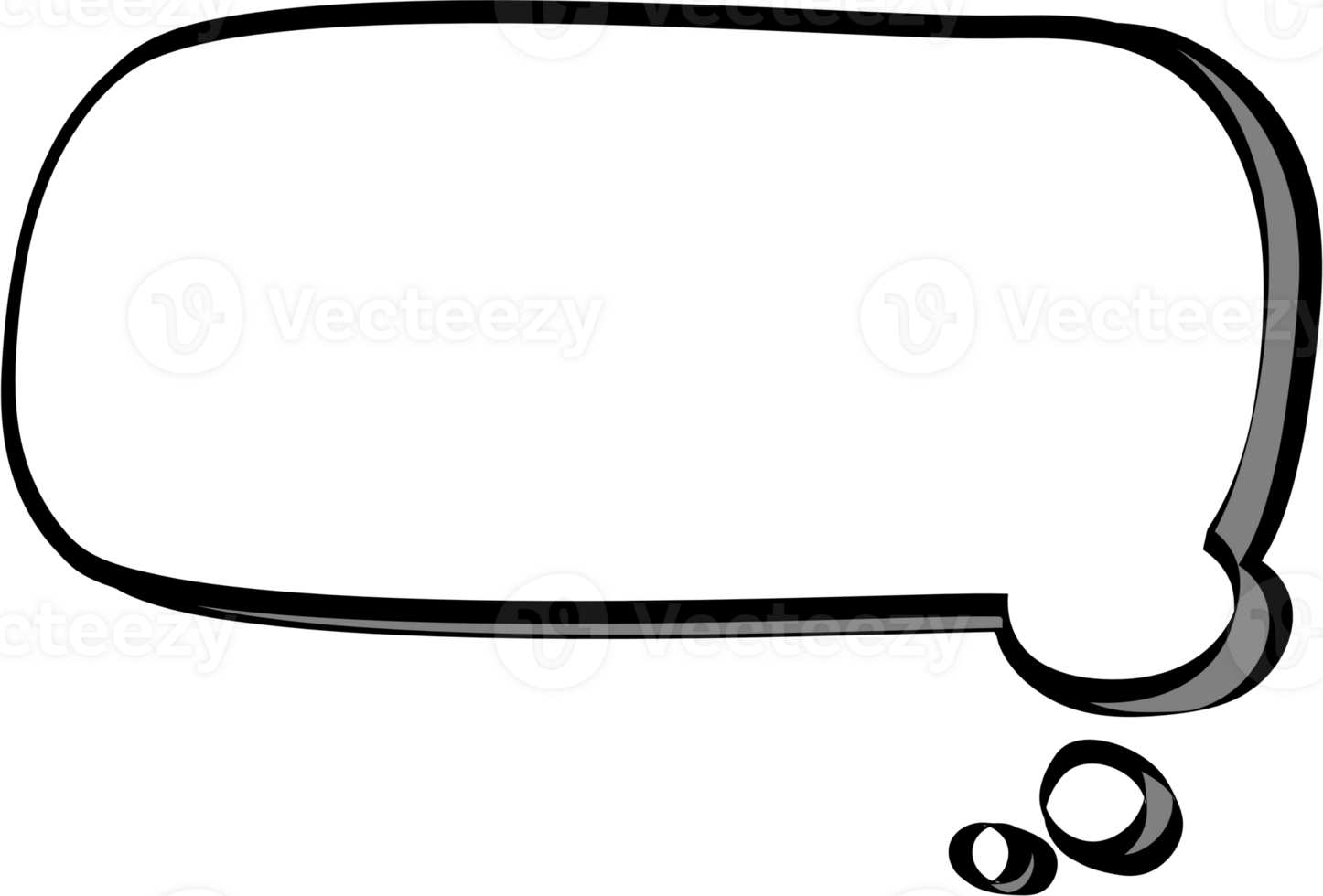 3d black and white color speech bubble balloon icon sticker memo keyword planner text box banner, flat png transparent element design
