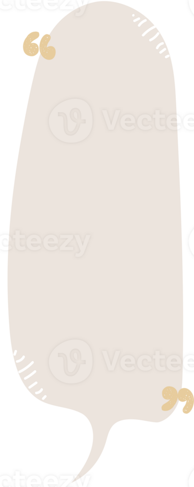 Colorful pastel beige color speech bubble balloon with quotation marks, icon sticker memo keyword planner text box banner, flat png transparent element design