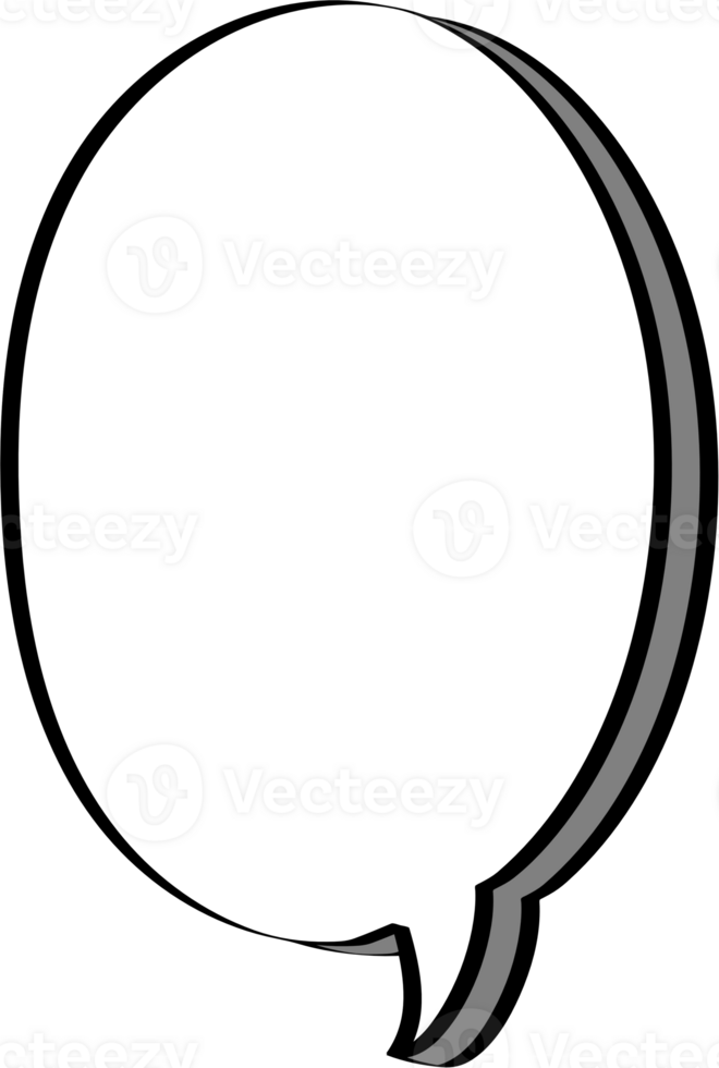 3d black and white color speech bubble balloon icon sticker memo keyword planner text box banner, flat png transparent element design