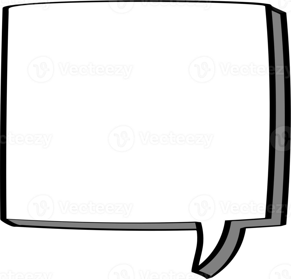 3d black and white color speech bubble balloon icon sticker memo keyword planner text box banner, flat png transparent element design