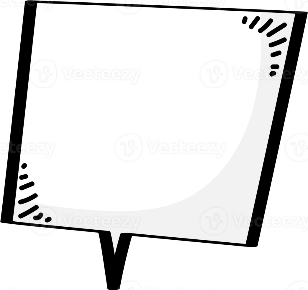 Black and white color speech bubble balloon, icon sticker memo keyword planner text box banner, flat png transparent element design