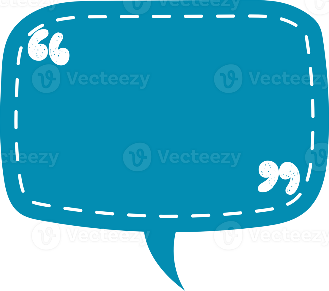Colorful pastel blue color speech bubble balloon with quotation marks, icon sticker memo keyword planner text box banner, flat png transparent element design
