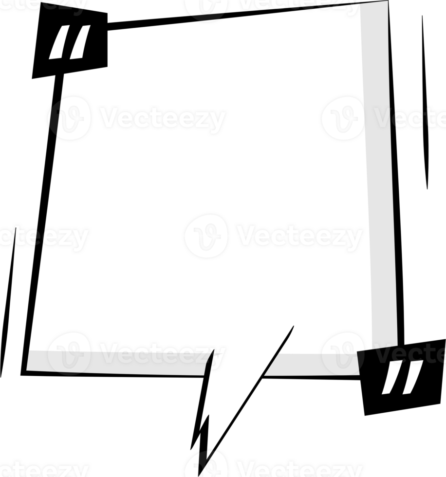 Black and white speech bubble balloon with quotation marks, icon sticker memo keyword planner text box banner, flat png transparent element design