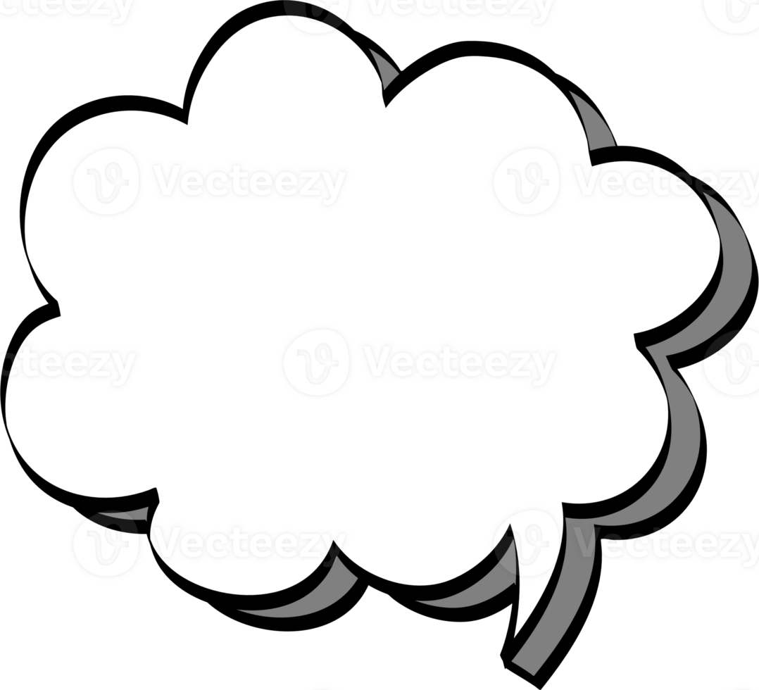 3d black and white color speech bubble balloon icon sticker memo keyword planner text box banner, flat png transparent element design