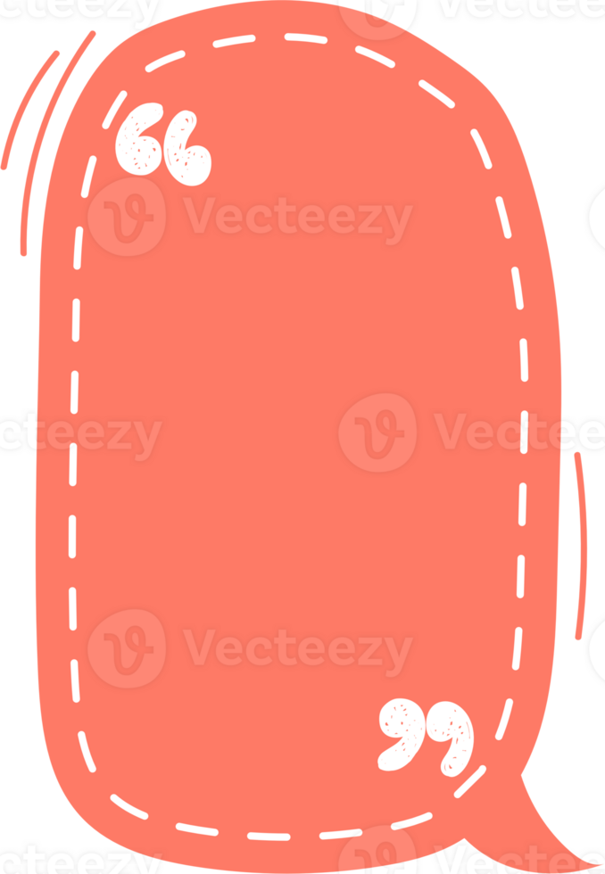 Colorful pastel orange color speech bubble balloon with quotation marks, icon sticker memo keyword planner text box banner, flat png transparent element design