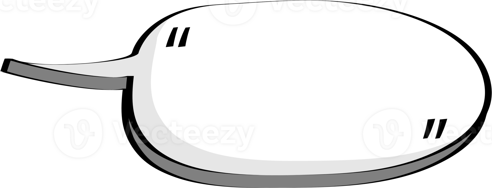 3d black and white color speech bubble balloon with quotation marks icon sticker memo keyword planner text box banner, flat png transparent element design