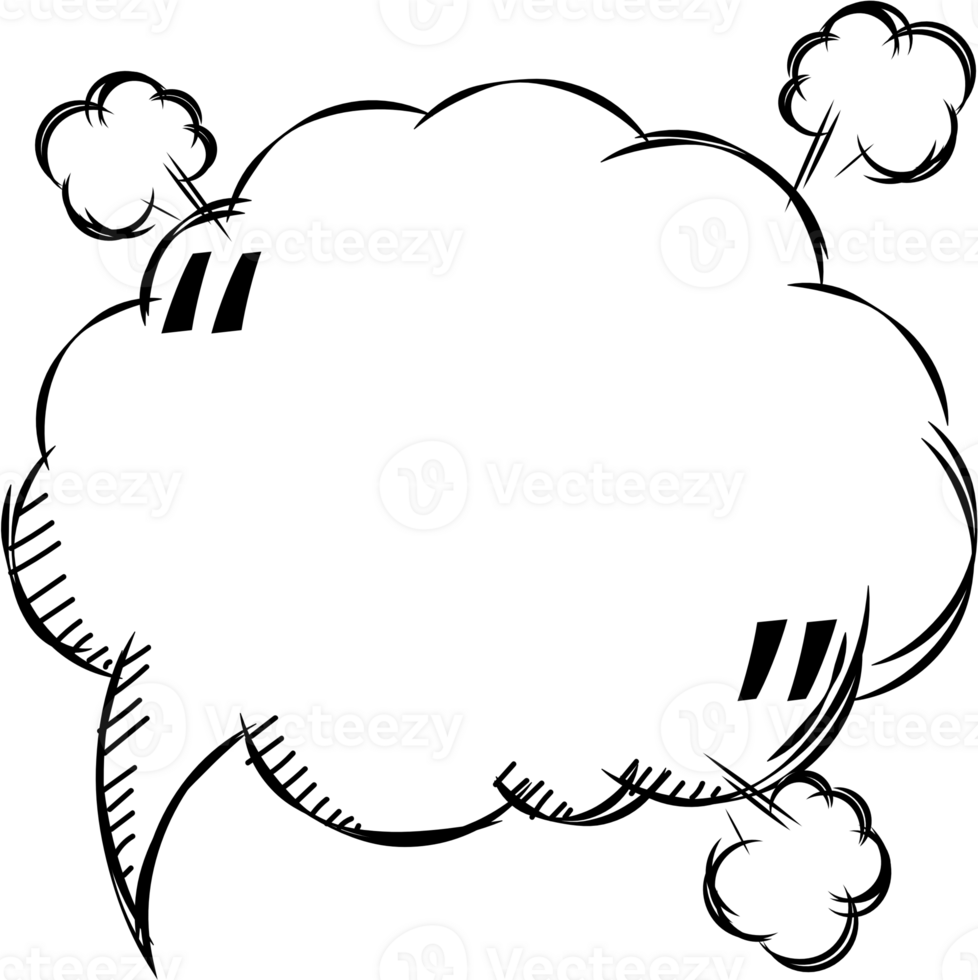 Black and white speech bubble balloon with quotation marks, icon sticker memo keyword planner text box banner, flat png transparent element design