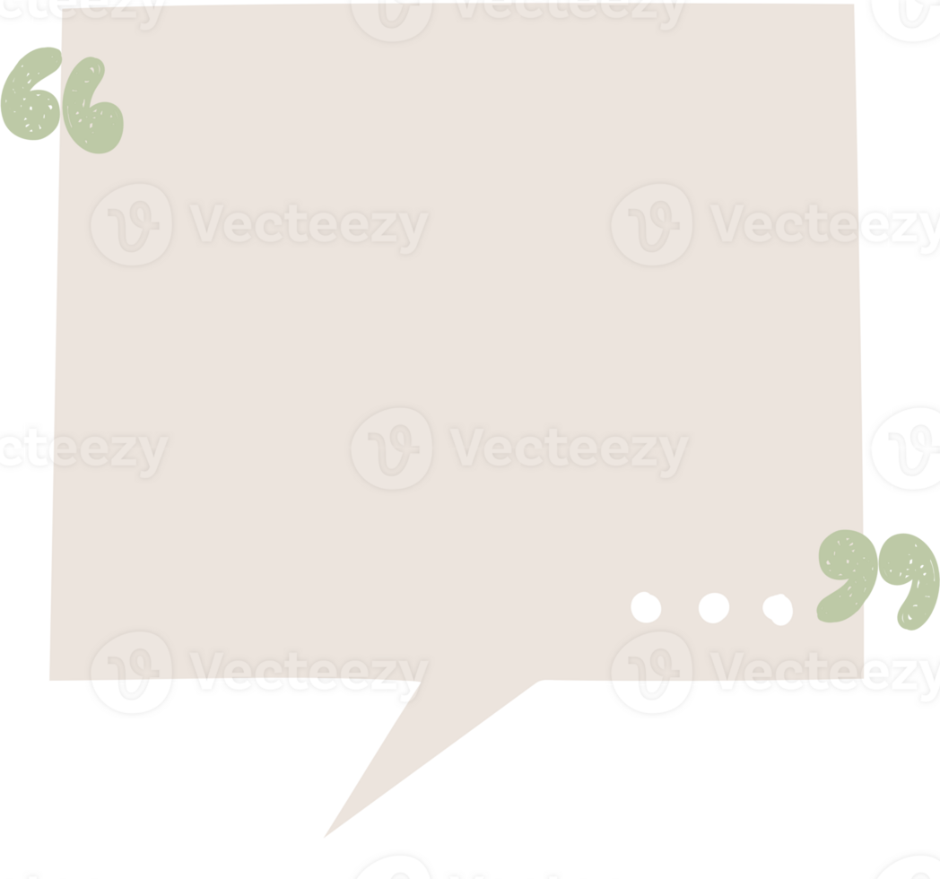 Colorful pastel beige color speech bubble balloon with quotation marks, icon sticker memo keyword planner text box banner, flat png transparent element design