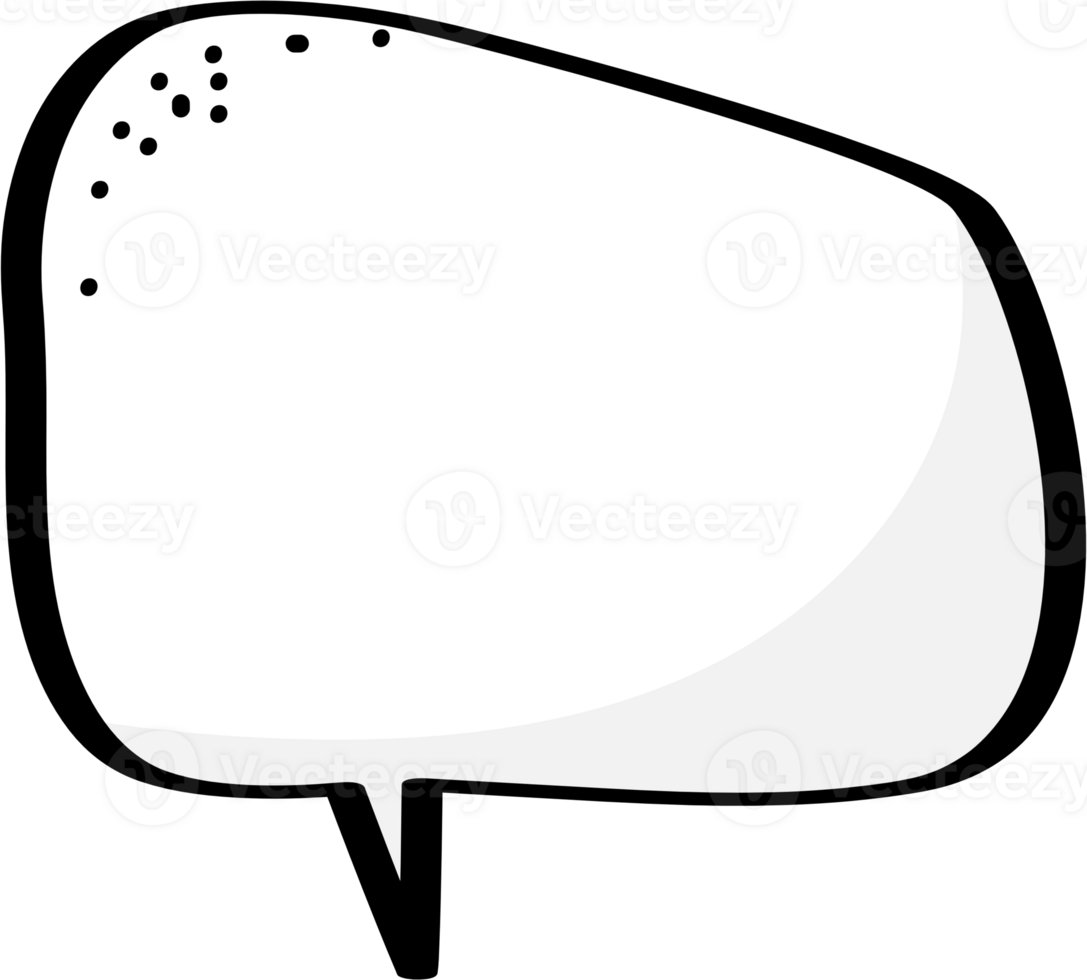 Black and white color speech bubble balloon, icon sticker memo keyword planner text box banner, flat png transparent element design