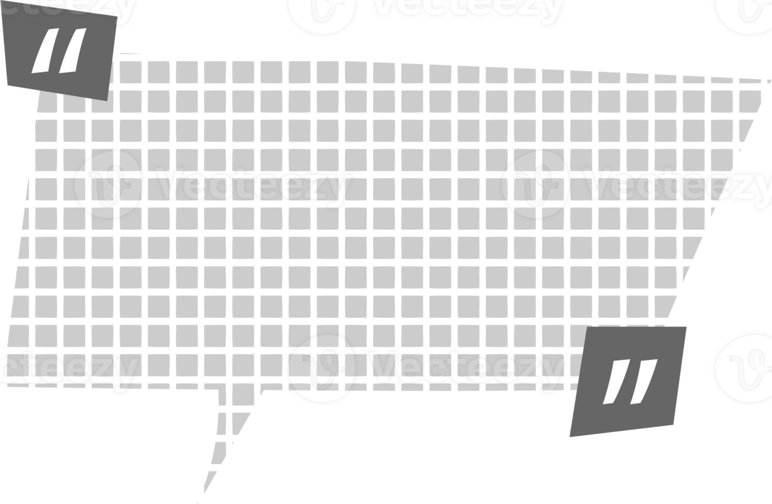 Black and white speech bubble balloon with quotation marks, icon sticker memo keyword planner text box banner, flat png transparent element design