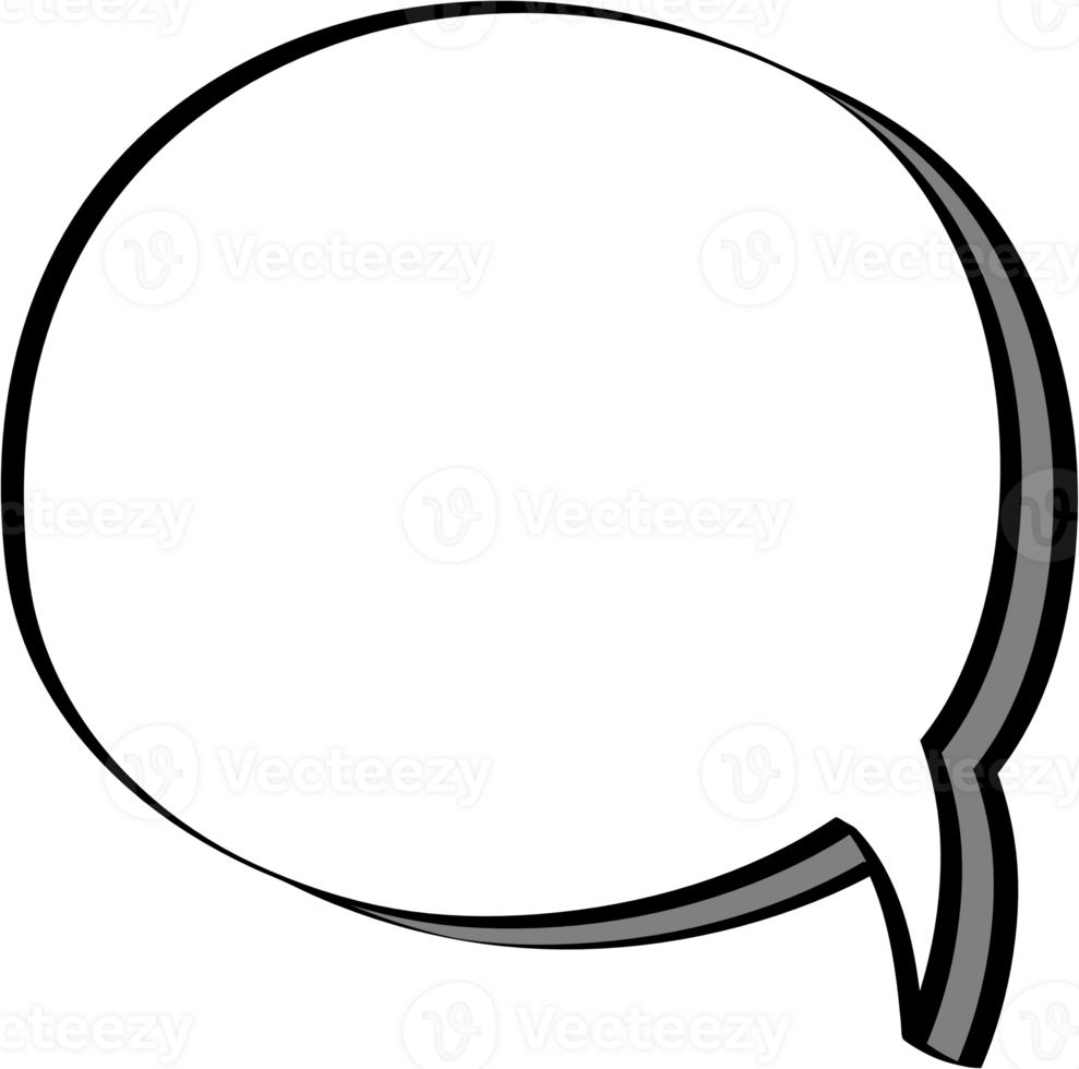 3d black and white color speech bubble balloon icon sticker memo keyword planner text box banner, flat png transparent element design