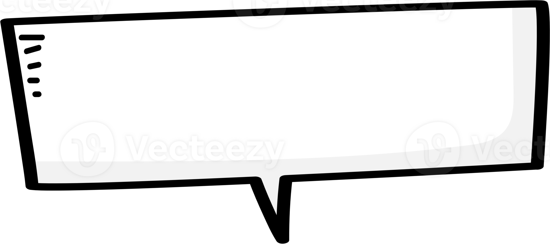 Black and white color speech bubble balloon, icon sticker memo keyword planner text box banner, flat png transparent element design