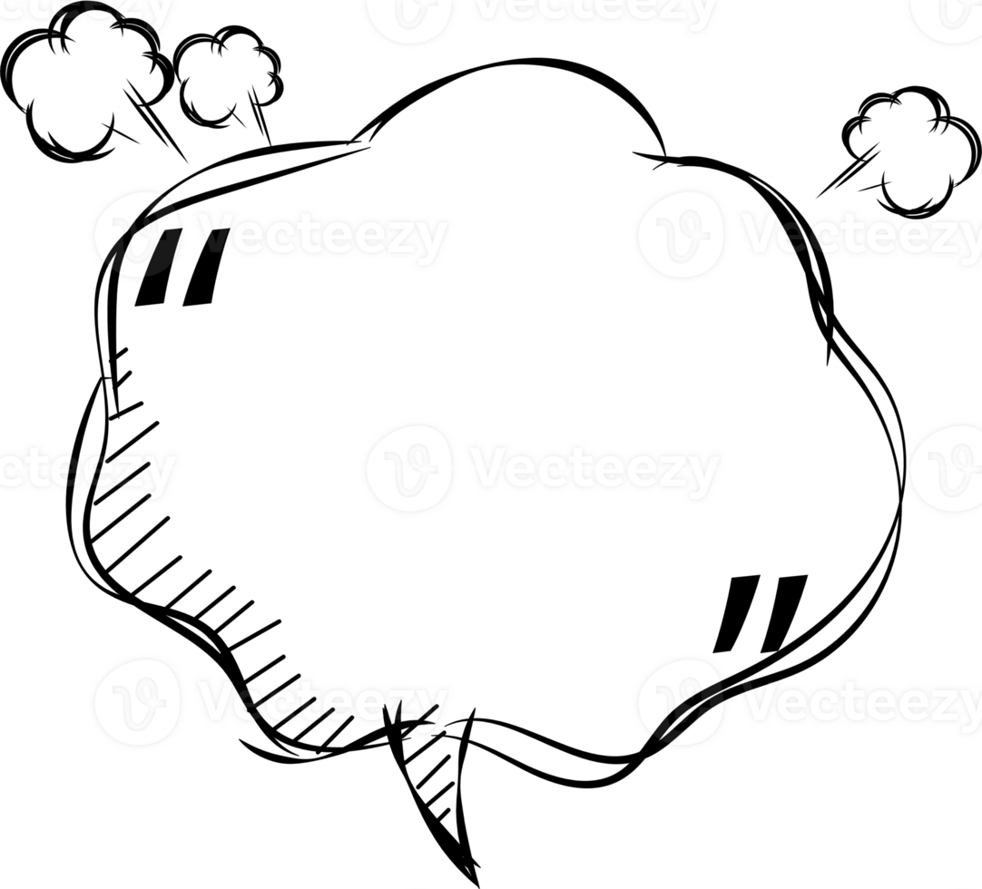 Black and white speech bubble balloon with quotation marks, icon sticker memo keyword planner text box banner, flat png transparent element design