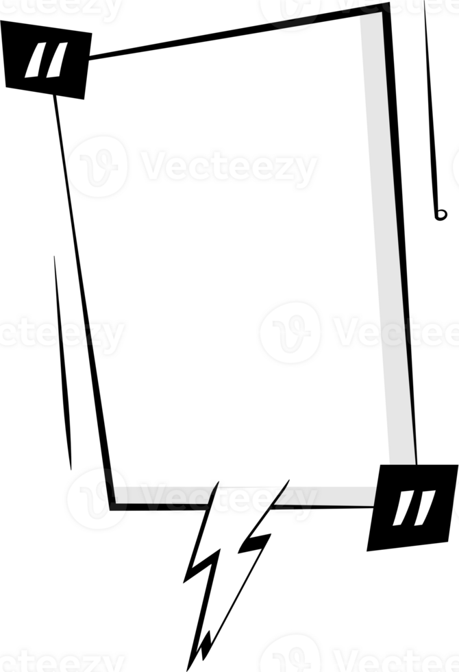 Black and white speech bubble balloon with quotation marks, icon sticker memo keyword planner text box banner, flat png transparent element design