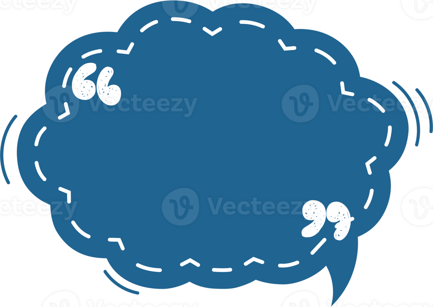 Colorful pastel blue color speech bubble balloon with quotation marks, icon sticker memo keyword planner text box banner, flat png transparent element design
