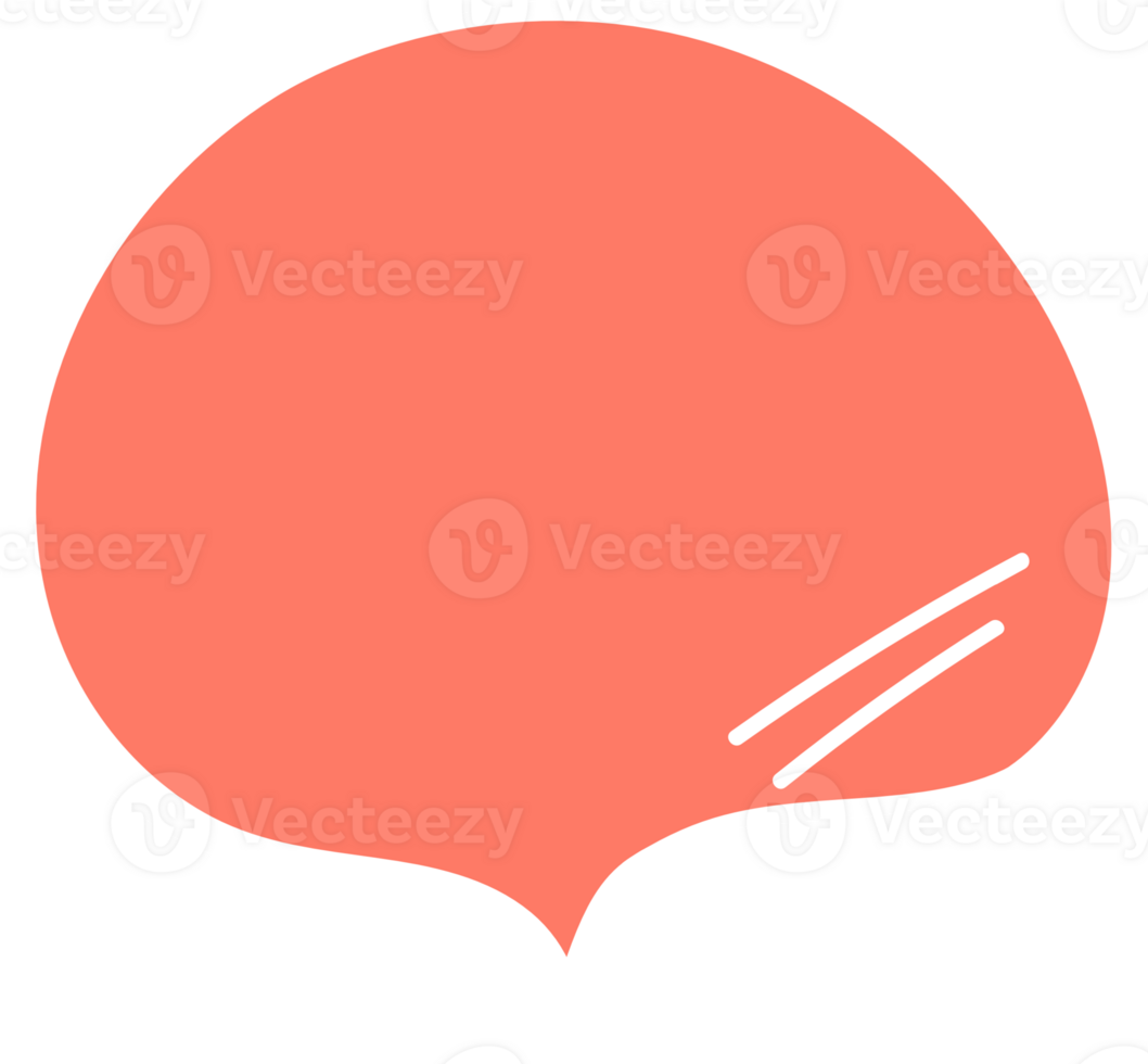 Colorful pastel orange color speech bubble balloon, icon sticker memo keyword planner text box banner, flat png transparent element design