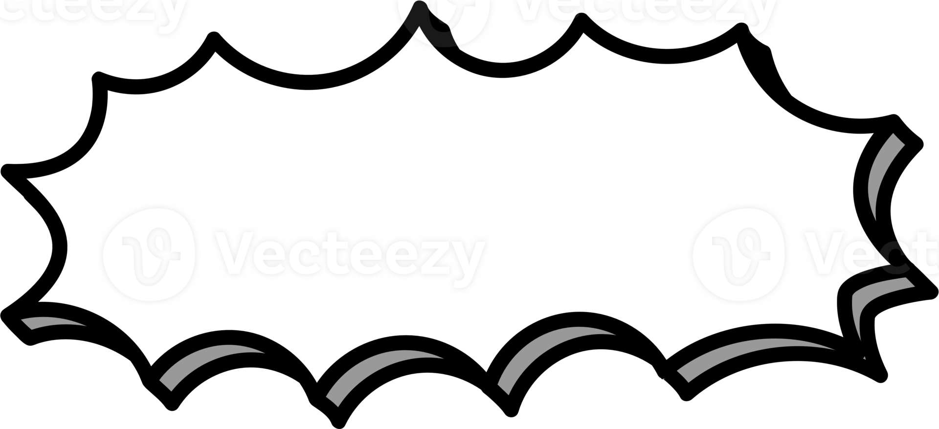 3d Black and white color speech bubble balloon, icon sticker memo keyword planner text box banner, flat png transparent element design