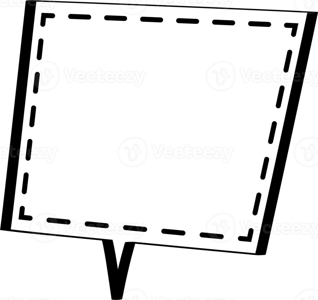 Black and white color speech bubble balloon, icon sticker memo keyword planner text box banner, flat png transparent element design