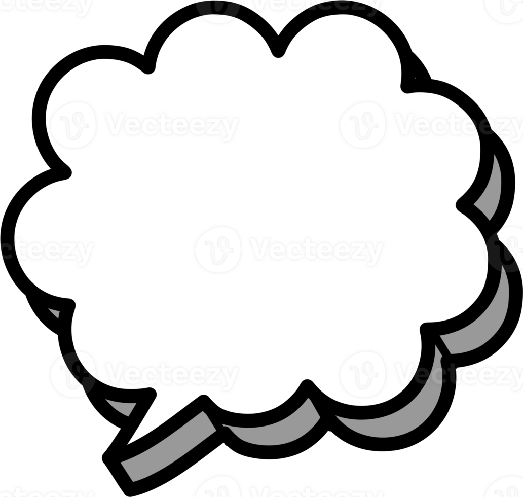3d Black and white color speech bubble balloon, icon sticker memo keyword planner text box banner, flat png transparent element design