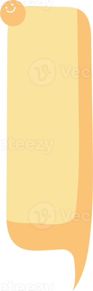 Colorful pastel yellow color speech bubble balloon, icon sticker memo keyword planner text box banner, flat png transparent element design