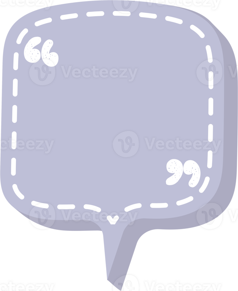 Colorful pastel purple color speech bubble balloon with quotation marks, icon sticker memo keyword planner text box banner, flat png transparent element design