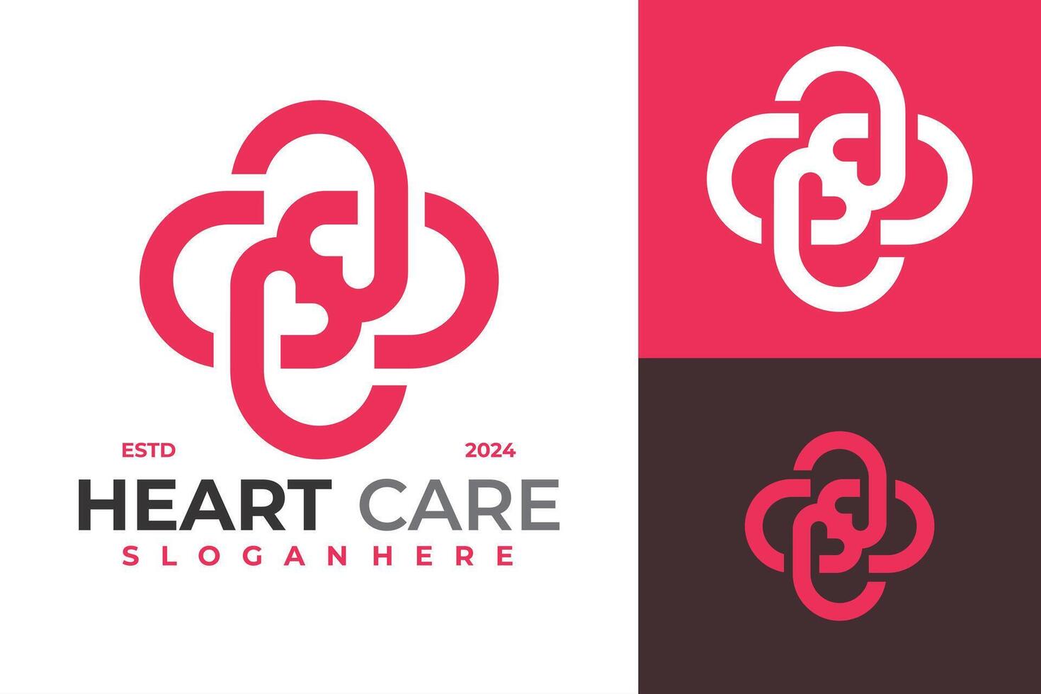 corazón cuidado logo diseño vector modelo